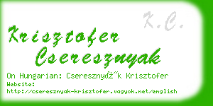 krisztofer cseresznyak business card